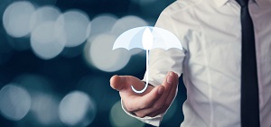 man holding animated umbrella 